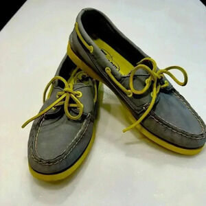 Sperry topsiders gray lace up leather boat shoes women’s size 7.5